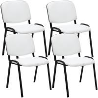 4er Set Besucherstuhl Ken Kunstleder weiß 4er Set Besucherstuhl Ken Kunstleder weiß