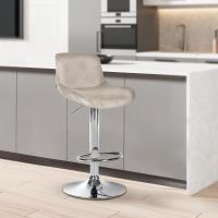 Barhocker Solon Chrom Samt creme Barhocker Solon Chrom Samt creme
