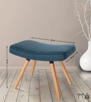 Fußhocker Garding Stoff blau 