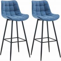 2er Set Barhocker Dartford Stoff blau 2er Set Barhocker Dartford Stoff blau