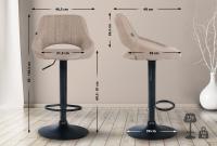 2er Set Barhocker Milet Stoff B taupe 2er Set Barhocker Milet Stoff B taupe