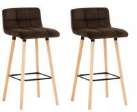2er Set Barhocker Lincoln Samt braun 2er Set Barhocker Lincoln Samt braun