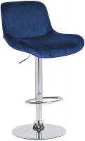 Barhocker Solon Chrom Samt blau Barhocker Solon Chrom Samt blau