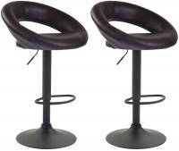 2er Set Barhocker Olinda Kunstleder schwarz braun 2er Set Barhocker Olinda Kunstleder schwarz braun