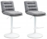 2er Set Barhocker Damar Stoff weiß grau 2er Set Barhocker Damar Stoff weiß grau