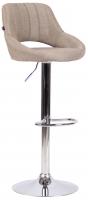 Barhocker Milet Stoff chrom taupe Barhocker Milet Stoff chrom taupe