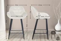 2er Set Barhocker Gibson 76 Samt creme 