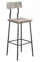 Barhocker Queens, Holz antik silber 