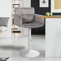 Barhocker Los Angeles Samt weiß grau Barhocker Los Angeles Samt weiß grau