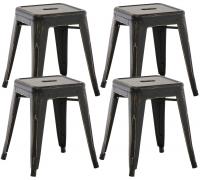 4er Set Hocker Armin schwarz-gold 4er Set Hocker Armin schwarz-gold