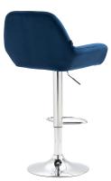 Barhocker Braga Samt chrom blau 