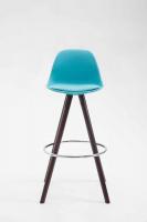 Barhocker Franklin Kunstleder Rund Cappuccino (eiche) blau 