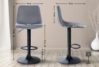 2er Set Barhocker Divo Stoff Schwarz grau 2er Set Barhocker Divo Stoff Schwarz grau