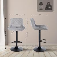Barhocker Kasson Stoff grau 
