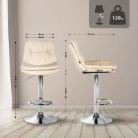 Barhocker Laurel Kunstleder chrom creme 