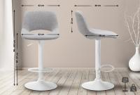 2er Set Barhocker Camden Stoff weiß hellgrau 2er Set Barhocker Camden Stoff weiß hellgrau