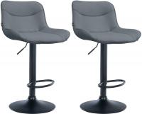 2er Set Barhocker Vonore Kunstleder schwarz grau 2er Set Barhocker Vonore Kunstleder schwarz grau