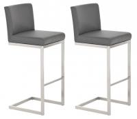 2er Set Barhocker Paros Kunstleder grau 2er Set Barhocker Paros Kunstleder grau