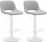 2er Set Barhocker Camden Stoff weiß hellgrau 2er Set Barhocker Camden Stoff weiß hellgrau