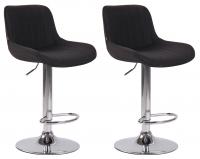2er Set Barhocker Lentini Stoff chrom schwarz 2er Set Barhocker Lentini Stoff chrom schwarz