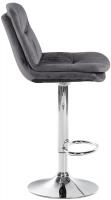 Barhocker Laurel Samt chrom dunkelgrau 
