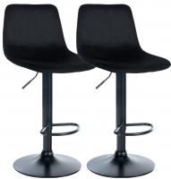 2er Set Barhocker Divo Samt Schwarz schwarz 2er Set Barhocker Divo Samt Schwarz schwarz