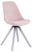 Esszimmerstuhl Troyes Samt Square weiß (eiche) pink Esszimmerstuhl Troyes Samt Square weiß (eiche) pink