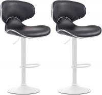 2er Set Barhocker Las Vegas V2 Kunstleder weiß schwarz 2er Set Barhocker Las Vegas V2 Kunstleder weiß schwarz