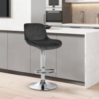 Barhocker Solon Chrom Samt schwarz Barhocker Solon Chrom Samt schwarz