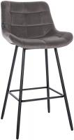 Barhocker Weston Samt grau Barhocker Weston Samt grau