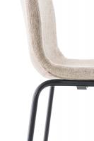 Barhocker Hoover Stoff 4-Fuß Gestell schwarz creme 