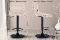 2er Set Barhocker Jerry Samt schwarz beige 