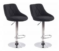 2er Set Barhocker Lazio Stoff schwarz 2er Set Barhocker Lazio Stoff schwarz