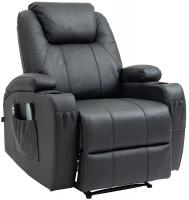 Sessel Hepler mit Massagefunktion Echtleder schwarz Sessel Hepler mit Massagefunktion Echtleder schwarz