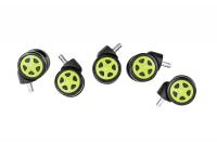 5er Pack Racing Bodenrollen schwarz/grün 5er Pack Racing Bodenrollen schwarz/grün