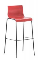 2er Set Barhocker Hoover Kunststoff 4-Fuß Gestell schwarz rot 2er Set Barhocker Hoover Kunststoff 4-Fuß Gestell schwarz rot