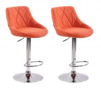2er Set Barhocker Lazio Stoff orange 2er Set Barhocker Lazio Stoff orange