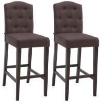2er Set Barhocker Louise Stoff antik braun 2er Set Barhocker Louise Stoff antik braun
