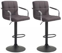 2er Set Barhocker Lucy V2 Stoff schwarz dunkelgrau