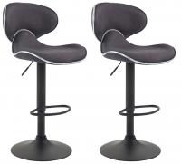 2er Set Barhocker Las Vegas V2 Stoff schwarz dunkelgrau 2er Set Barhocker Las Vegas V2 Stoff schwarz dunkelgrau