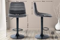 2er Set Barhocker Lex Samt Schwarz dunkelgrau 2er Set Barhocker Lex Samt Schwarz dunkelgrau