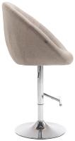 Barhocker London V2 Stoff chrom taupe 