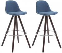 2er Set Barhocker Franklin Stoff rund cappuccino (eiche) blau 2er Set Barhocker Franklin Stoff rund cappuccino (eiche) blau