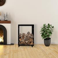 Kaminholzständer Keri mit Rollen 25x60x80 schwarz 