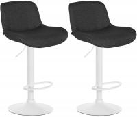 2er Set Barhocker Solon Weiß Stoff schwarz 2er Set Barhocker Solon Weiß Stoff schwarz