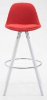 2er Set Barhocker Franklin Stoff rund weiß (eiche) rot 