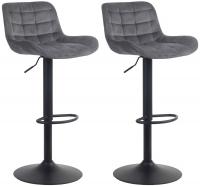 2er Set Barhocker Tover Samt dunkelgrau 2er Set Barhocker Tover Samt dunkelgrau