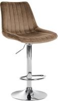Barhocker Toni Samt chrom braun Barhocker Toni Samt chrom braun