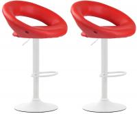 2er Set Barhocker Olinda Kunstleder weiß rot 2er Set Barhocker Olinda Kunstleder weiß rot