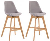 2er Set Barhocker Cannes Samt natura grau 2er Set Barhocker Cannes Samt natura grau
